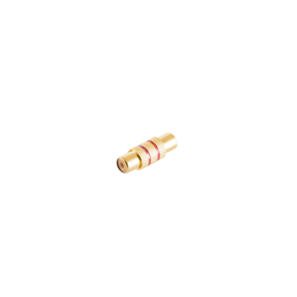 Conector adaptador - RCA hembra a RCA hembra met&aacute;lico - contactos chapados en oro - rojo  