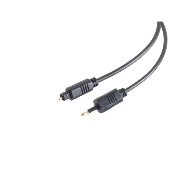 Cable &Oacute;ptico TosLink/Mini TosLink - 4mm - conector TosLink a 3,5 Mini TosLink  0,5m