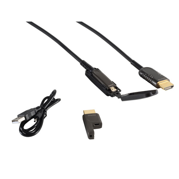 Cable HDMI &oacute;ptico Kit conector HDMI a HDMI D 4K 50m