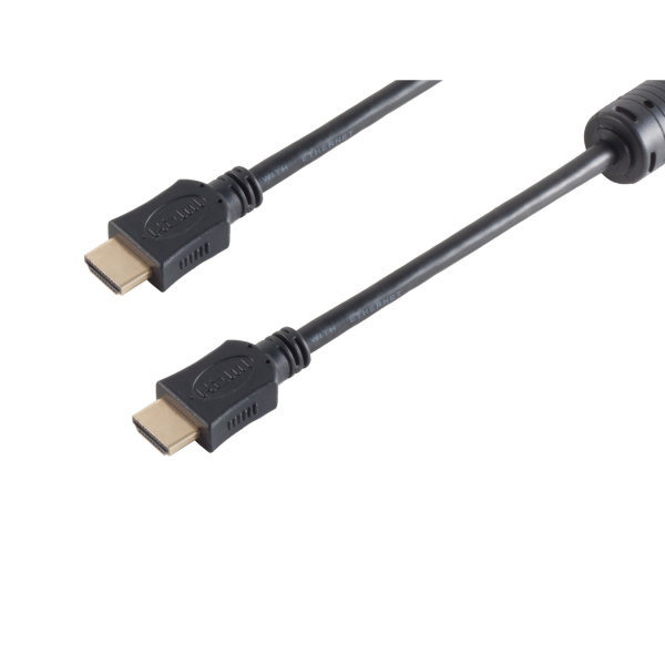 Cable HDMI conector A a A chapados en oro con Ferrit, Full HD ULTRA HD 3D HEAC 1m