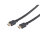 Cable HDMI conector A a A  chapados en oro ULTRA HD 3D HEAC negro con cubierta negra de nylon de baja densidad  1m