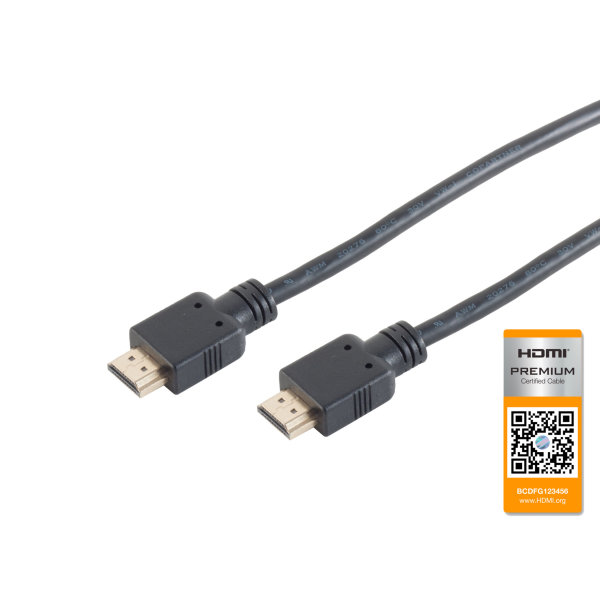 Cable HDMI conector A a A chapados en oro PREMIUM  3m