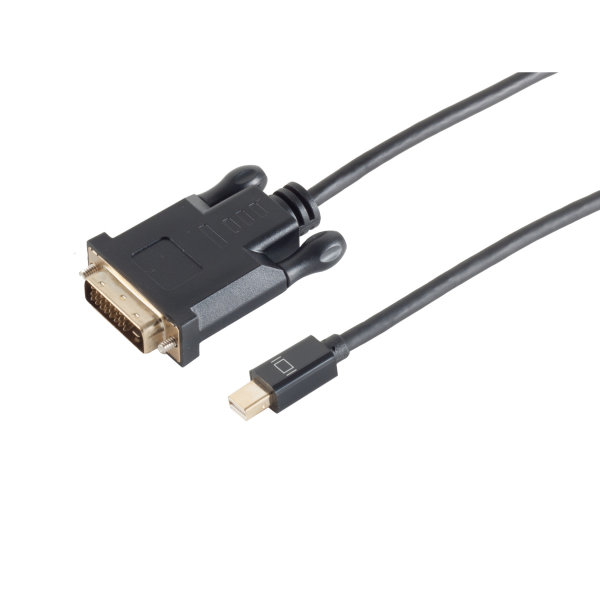 Cable Displayport - Conector Mini Displayport  1.2 a DVI-D 24+1 negro  1m