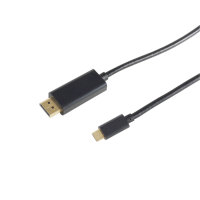 Cable Displayport - Conector Displayport  a USB tipo C  - contactos chapados en oro - 60Hz  1,8m
