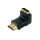 Adaptador HDMI - HDMI macho a HDMI hembra - &aacute;ngulo recto - salida hacia abajo- contactos chapados en oro - compatible con 4K2K