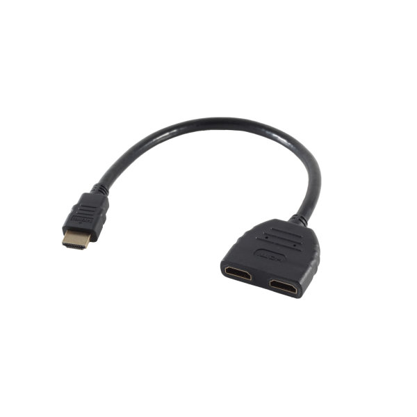 Adaptador HDMI - Conector HDMI macho a 2 x HDMI hembra - contactos chapados en oro -