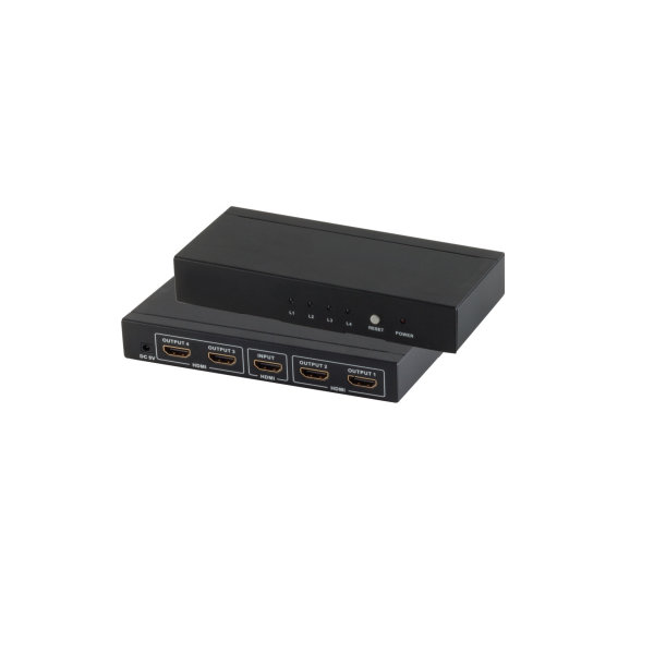 Distribuidor HDMI - 1xIN  4xOUT con fuente de alimentaci&oacute;n, 4K2K, 3D, VER1.4