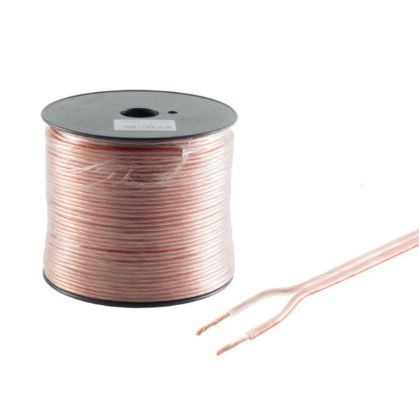 Cable de altavoz - 2x0,75mm&sup2;  transparente  CCA  25m