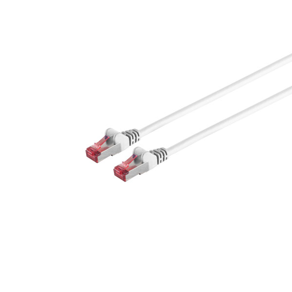 Cable de red RJ45 CAT 6A S/FTP PIMF libre de hal&oacute;genos certificaci&oacute;n GHMT blanco 0,5m