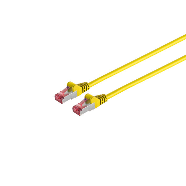 Cable de red RJ45 CAT 6A S/FTP PIMF libre de hal&oacute;genos certificaci&oacute;n GHMT amarillo 0,5m