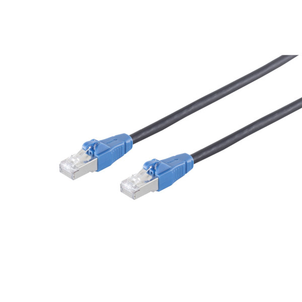 Cable de red RJ45 CAT 6A Easy Pull negro 0,25m