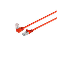 Cable de red RJ45 CAT 6 S/FTP PIMF angulado-recto rojo 0,25m