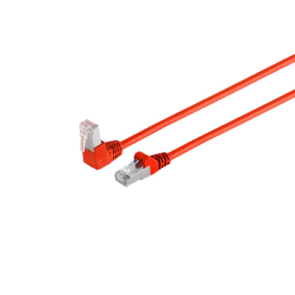 Cable de red RJ45 CAT 6 S/FTP PIMF angulado-recto rojo 7,5m