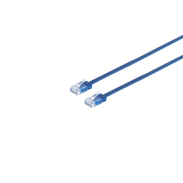 Cable de red Rj45 CAT 6 U/UTP plano azul 0,25m
