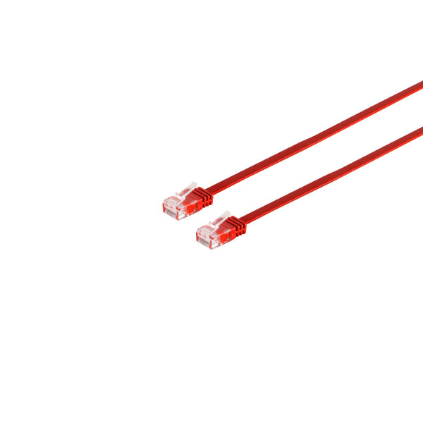 Cable de red Rj45 CAT 6 U/UTP plano rojo 0,5m
