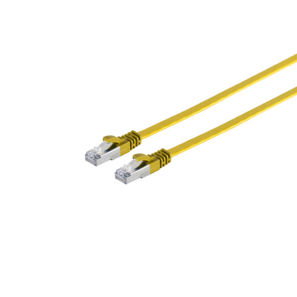 Cable de red RJ45 CAT 7 Flat U/FTP plano amarillo 2m