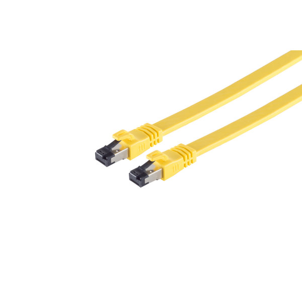 Cable de red RJ45 CAT 8.1 plano LSZH amarillo 0,25m