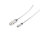 Cable USB de carga y sincronizaci&oacute;n conector tipo A macho a micro macho cubierta de metal (acero) plata 1m