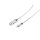 Cable de carga y sincronizaci&oacute;n de dise&ntilde;o conector USB A a 8-pin cubierta de metal (acero) plata 1,2m