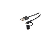 Cable USB de carga y sincronizaci&oacute;n 2en1 conector tipo A macho a micro macho B + 8 pines 1m