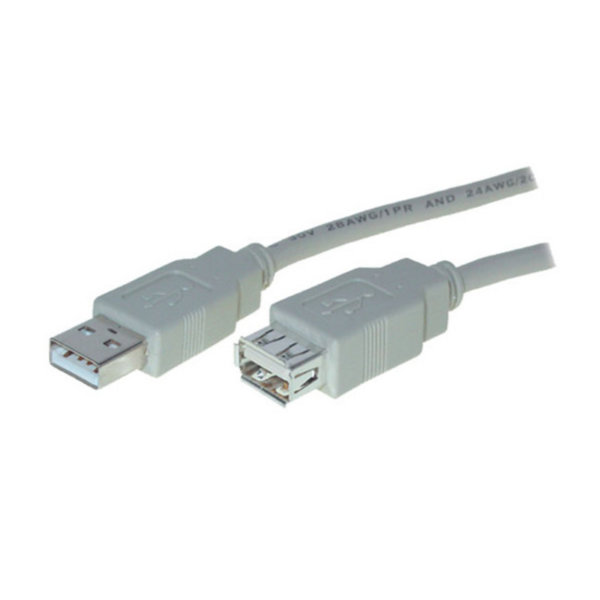 Cable alargador USB conector tipo A macho a hembra 2.0 1,8m