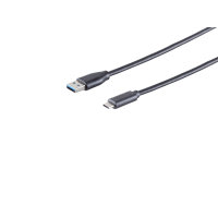 Cable USB 3.0 conector tipo 3.1 C a tipo 3.0 A negro 1m