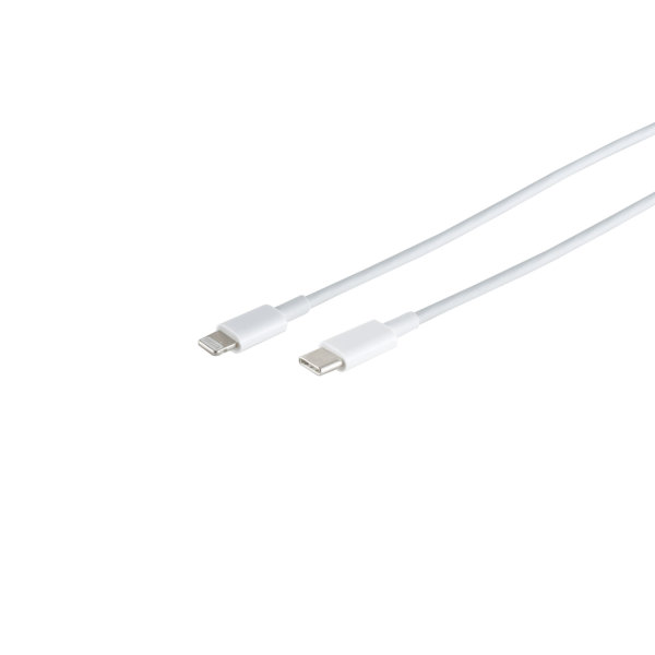 Cable de carga USB conector USB C a conector de 8 pines PD blanco 1m