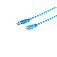 Cable USB tipo A a tipo B micro 3.0 azul 1,8m