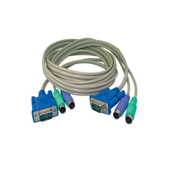 Cable KVM conector VGA macho/2xPS2 macho a VGA macho/2xPS2 macho 5m
