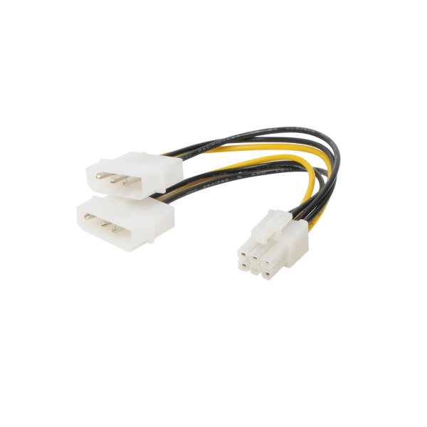 Cable de alimentaci&oacute;n interno 2x 5.25 conector a PCI Express de 6 pines 0,13m