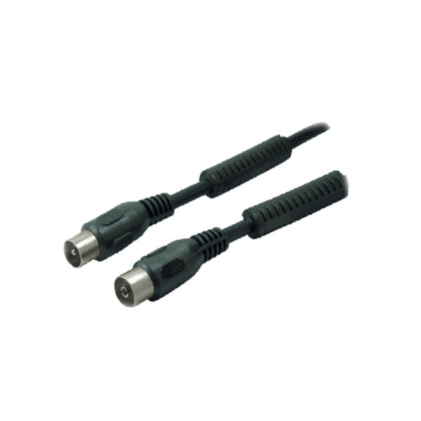 Cable de antena con filtro de corriente (Ferrita) &gt; 100 dB negro 1,5m