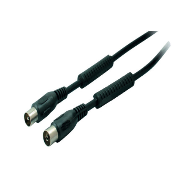 Cable de antena con filtro de corriente (Ferrita) &gt; 100 dB negro 1m