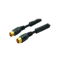 Cable de antena 100% blindado contactos chapados en oro &gt; 100 dB filtro de corriente (Ferrita) negro 2m