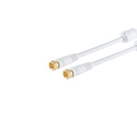 Cable de conexi&oacute;n SAT conector F macho a F macho pin central filtro de corriente (Ferrita) contactos chapados en oro blindaje quadruple CE &gt; 110 dB 2,5m