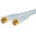 Cable de conexi&oacute;n SAT conector F macho a F macho 100% blindado contactos chapados en oro &gt; 100 dB filtro de corriente (Ferrita) blanco 2,5m