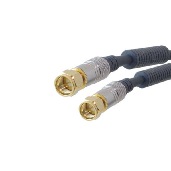 Cable de conexi&oacute;n Home-Cinema conector coaxial cromado macho a macho chapados en oro 3,75m