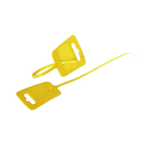 Brida de cable 48 x 2,5mm gancho con agujero europeo y superficie de etiquetado amarillo RAL 1026 (100 unidades)