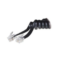 Cable en espiral para auricular 2x 4P4C negro 2m