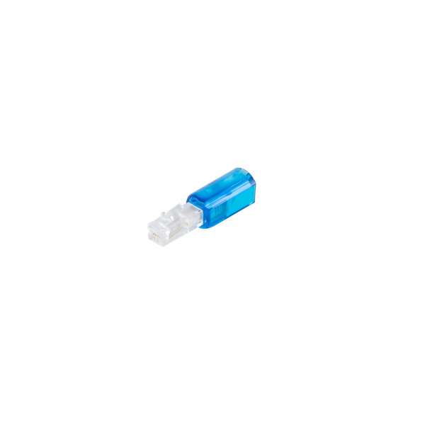 Desenredador para el cable del auricular del tel&eacute;fono Twist-Stop dise&ntilde;o fino azul transparente