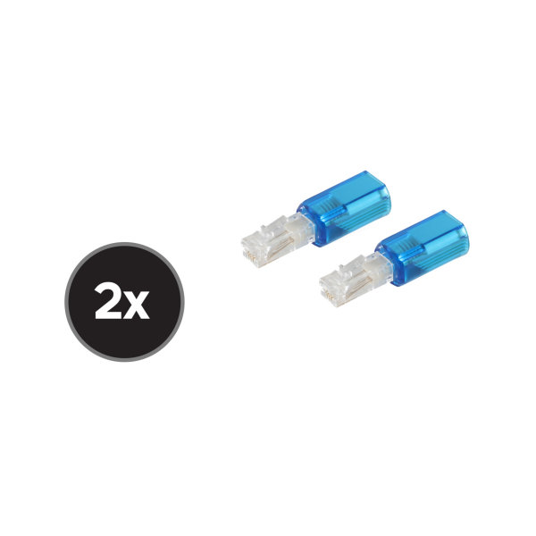 Desenredador para el cable del auricular del tel&eacute;fono-Twist-Stop azul transparente KIT 2 Unidades