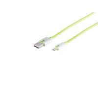 Cable cargador USB A a USB micro B verde 0,3m