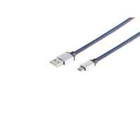 Cable cargador USB A a USB micro B Jeans azul 1m
