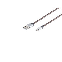 Cable cargador USB A a USB micro B nylon marr&oacute;n 2m
