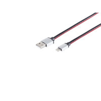 Cable cargador USB A a 8 Pin cuero negro 0,9m