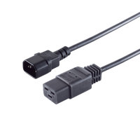Cable alargador C14-C19 10 A/ 16 A negro 3x0,75mm&sup2; 1,8m