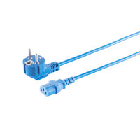 Cable de alimentaci&oacute;n enchufe de seguridad 90&deg; a C13 hembra VDE azul 1,8m