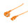 Cable de alimentaci&oacute;n enchufe de seguridad 90&deg; a C13 hembra VDE naranja 1,8m
