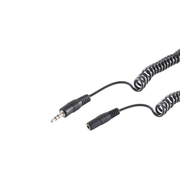 Cable Jack - Alargador - Conector 3,5mm jack est&eacute;reo macho a 3,5mm jack est&eacute;reo hembra - cable en  espiral -  3m 