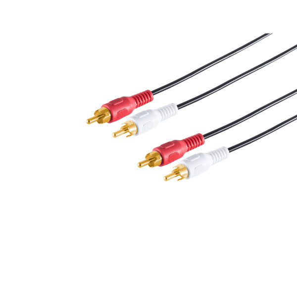 Cable RCA - 2 conectores RCA macho a 2 RCA macho - chapado en oro -  0,5m
