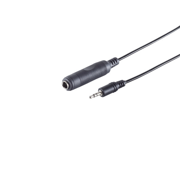 Cable Jack - Conector 3,5mm jack est&eacute;reo macho a jack 6,3mm de 3-pol.hembra  0,2m 

